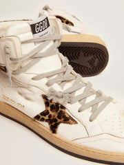 Women’s Sky-Star high-top sneakers in leopard-print pony skin Golden Goose