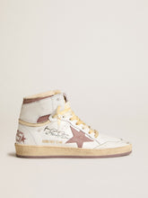 Sky-Star in white leather with pink leather star