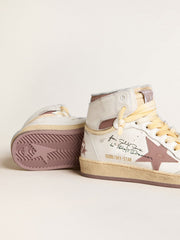 Sky-Star in white leather with pink leather star