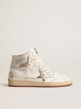 Sky-Star in white nappa leather with gold metallic leather star and heel tab