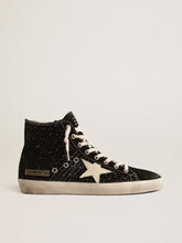 Francy Penstar in glitter with ivory star and black heel tab