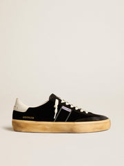 Soul Star in black velvet with white leather heel tab