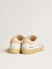 Women's Soul Star in white leather with pink leather heel tab