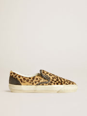 Women's VCE Penstar in leopard-print pony skin with black leather heel tab