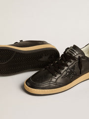 Women’s Ball Star in black nappa with black glitter star and suede heel tab