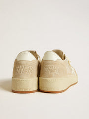 Women's Ball Star in beige suede with white leather star and heel tab