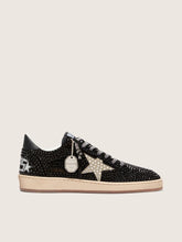 Ball Star in black suede with white star and Swarovski crystals