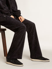 Ball Star in black suede with white star and Swarovski crystals