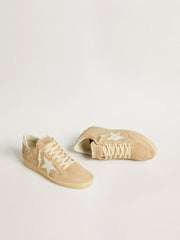 Ball Star in suede and Swarovski crystals with leather star and metallic heel tab