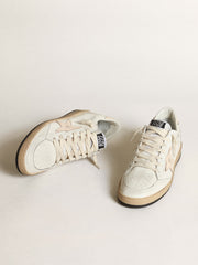 Ball Star in white nappa with a salmon-pink nappa star