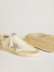 Women's Ball Star with silver Swarovski micro-crystal star and metallic silver leather heel tab