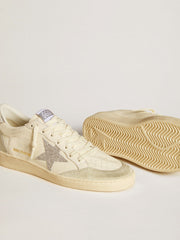 Women's Ball Star with silver Swarovski micro-crystal star and metallic silver leather heel tab