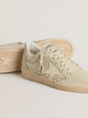 Ball Star in suede with Swarovski crystals and pearls and leather star