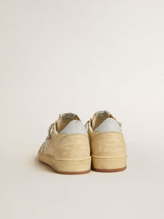 Women's Ball Star LTD in cream-colored leather with light gray leather star and heel tab