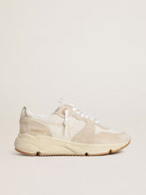 Women's Running Sole in canvas with beige star and platinum metallic leather heel tab