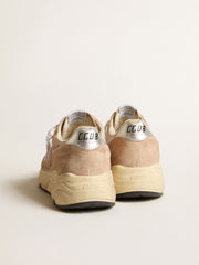 Women's Running Sole in mesh and suede with pink star and silver heel tab