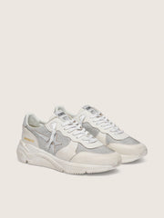Women’s Running Sole in mesh and nubuck with silver metallic leather star