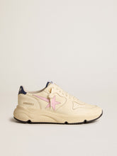 Women's Running Sole in nappa leather with pink leather star and blue leather heel tab