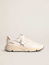 Running Sole in nappa with silver star and gold leather heel tab