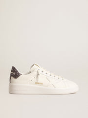 Women’s Purestar with white leather star and anthracite glitter heel tab