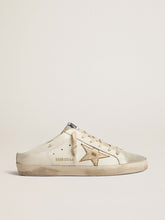 Super-Star Sabots with platinum star and ice-gray suede tongue