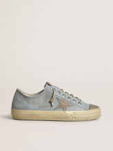 Women's V-Star in light blue canvas with dove-gray leather star