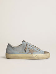 Women's V-Star in light blue canvas with dove-gray leather star