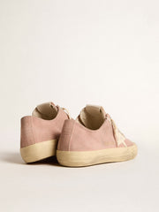 Women's V-Star in pink suede with cream leather star