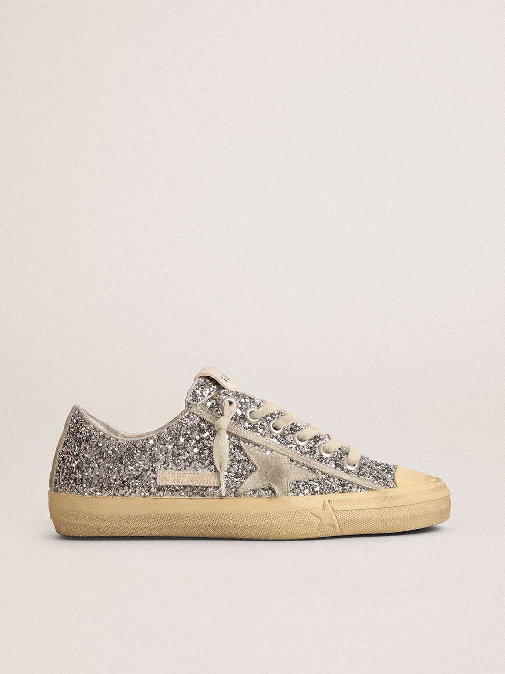 Women's V-Star in silver glitter with ice-gray suede star