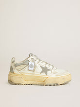 Women’s Forty2 in white leather with laces with Swarovski crystals and gray TPU star