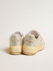 Women’s Forty2 in white leather and Swarovski crystals with white star