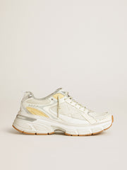 Women’s Lightstar in white leather and mesh with worn-white star