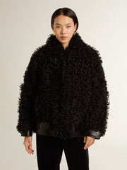 Women's black shearling jacket