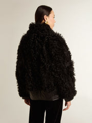 Women's black shearling jacket