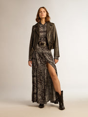 Women’s black leather biker jacket Golden Goose