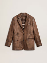Women's brown leather jacket