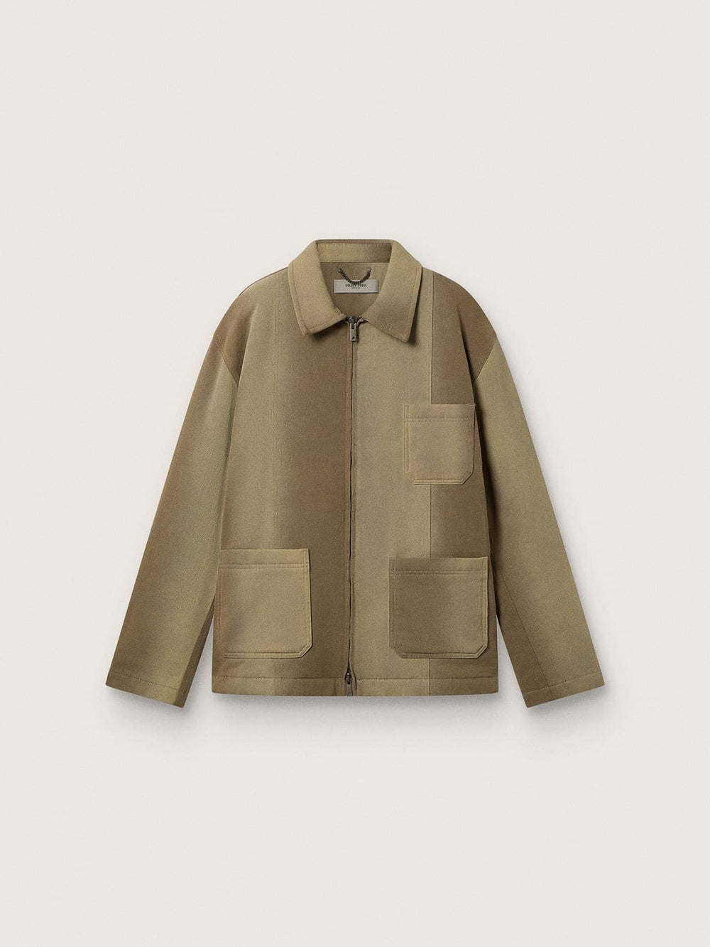 Unisex padded jacket in shades of khaki