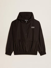 Black windbreaker with hood