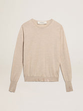 Women's sweater in light brown merino wool