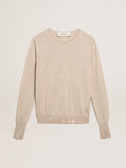Women's sweater in light brown merino wool