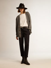 Women's grey cotton cardigan with buttons Golden Goose