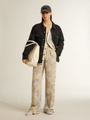 Women’s cardigan with floral print and embroidery