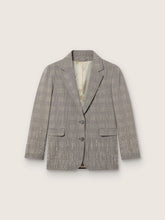 Women's jacket in gray Prince of Wales check with crystal embroidery