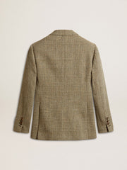 Women's double-breasted blazer in Shetland wool