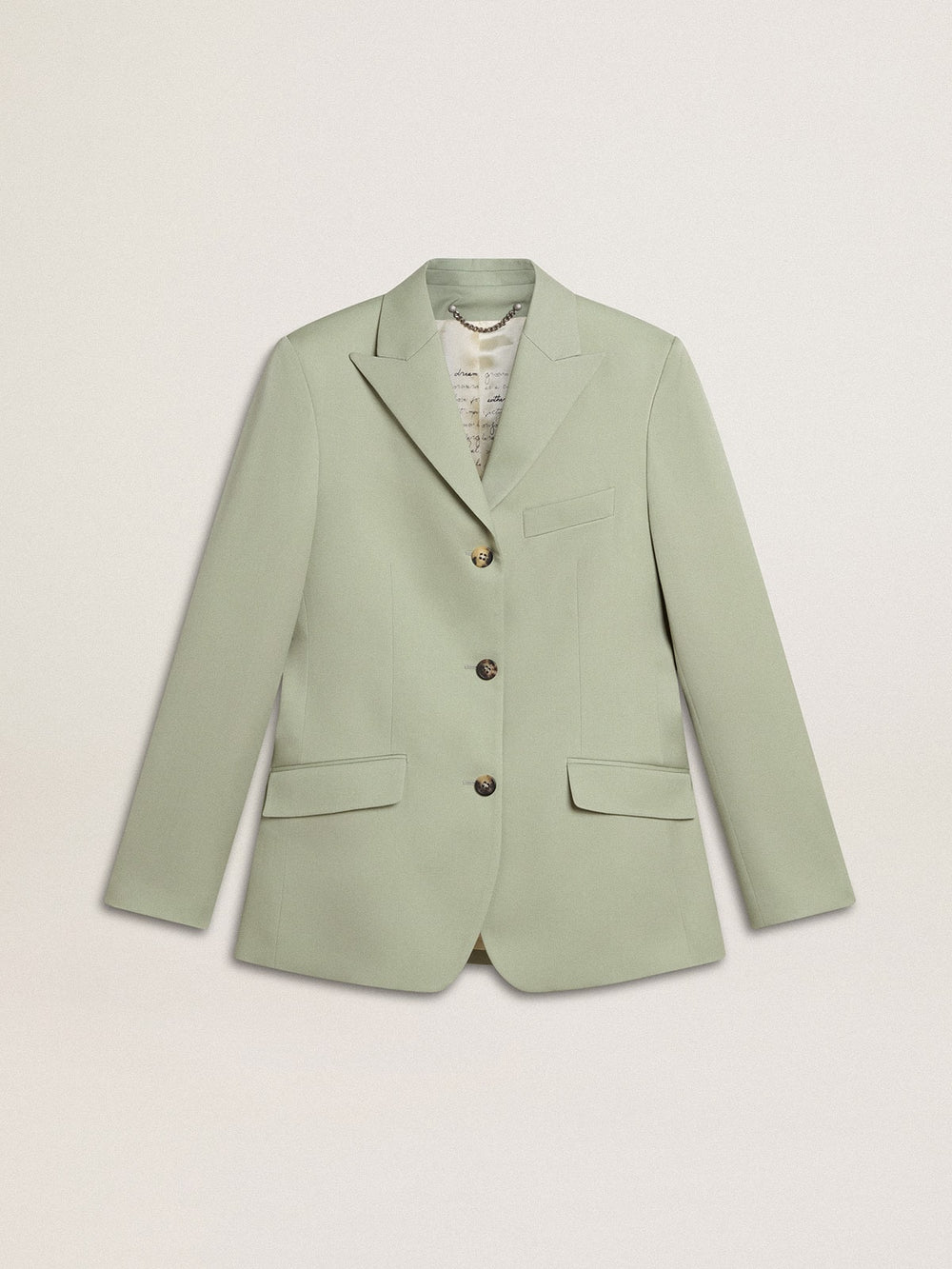Women's blazer jacket in sage-green wool