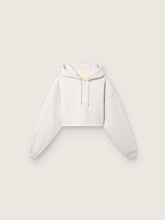 Star women’s cropped hooded sweatshirt in gray melange cotton