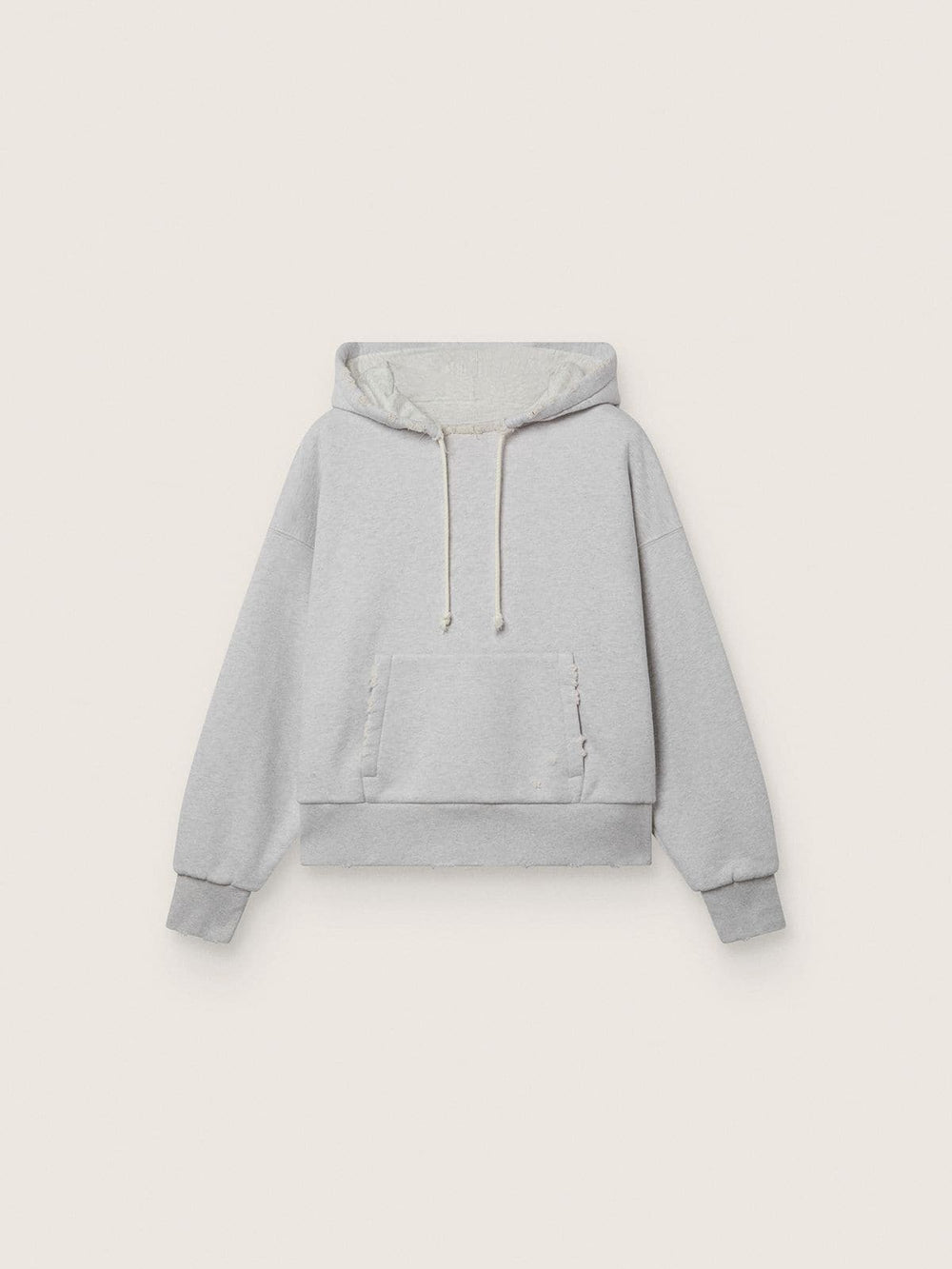Star unisex hooded sweatshirt in gray melange cotton