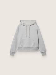 Star unisex hooded sweatshirt in gray melange cotton