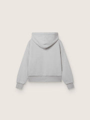Star unisex hooded sweatshirt in gray melange cotton