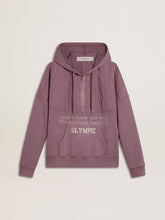 Unisex mauve cotton sweatshirt with print on the front
